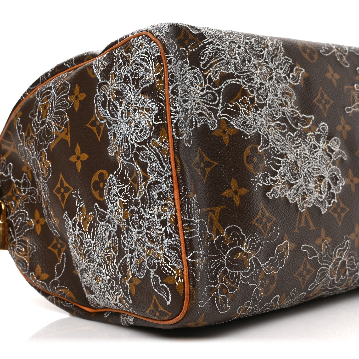 Louis Vuitton Monogram Dentelle Speedy 30 Silver 7 of 8