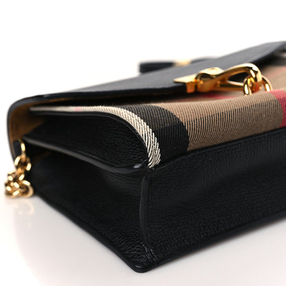 Burberry Derby Calfskin House Check Baby Macken Crossbody Bag Black 7 of 8