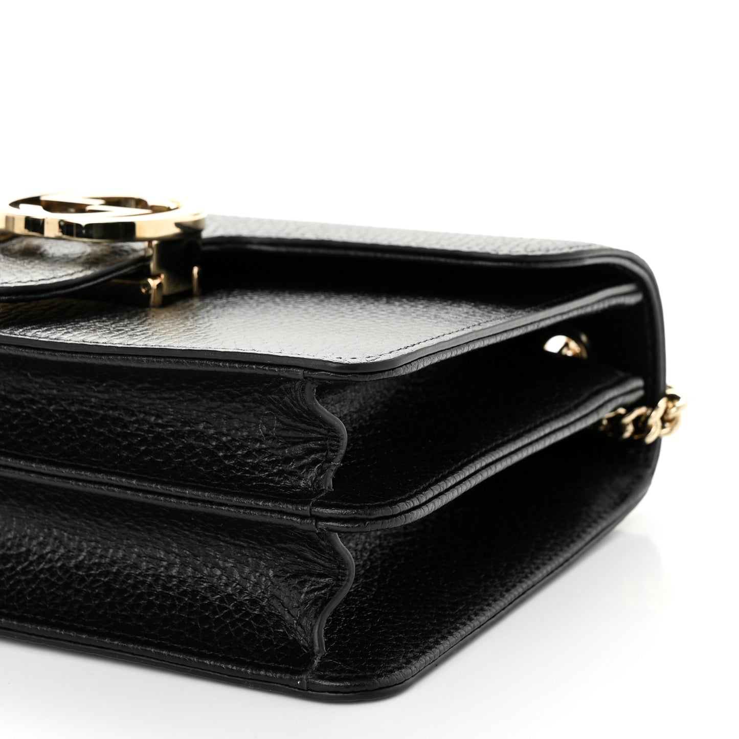 Dollar Calfskin Small Interlocking G Shoulder Bag Black