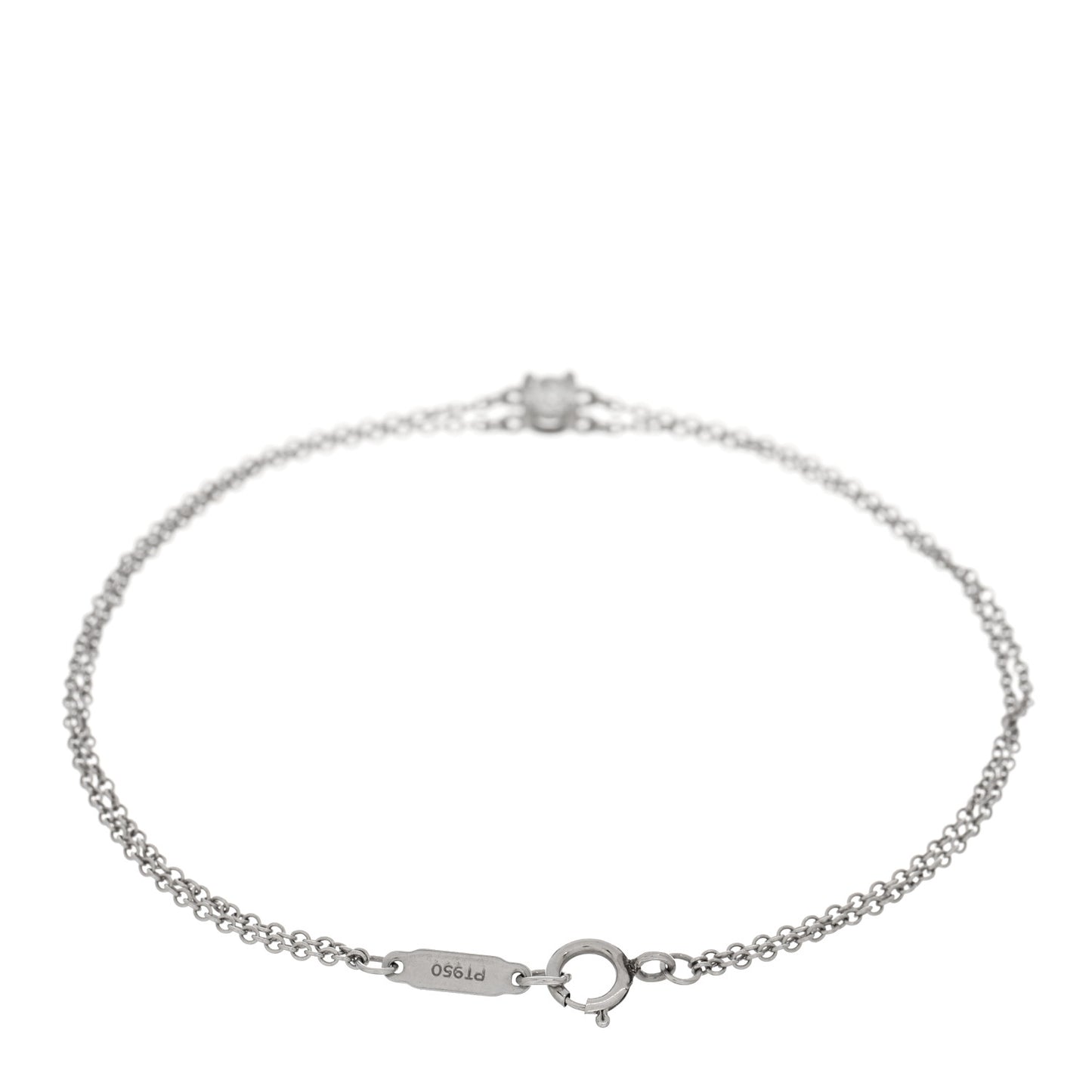 Platinum Diamond .17ct Double Chain Solitaire Bracelet