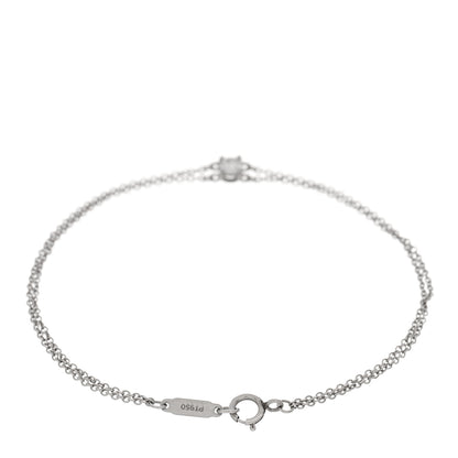 Tiffany Platinum Diamond .17ct Double Chain Solitaire Bracelet 2 of 3