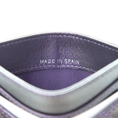 Chanel Iridescent Lambskin Quilted Card Holder Purple 7 of 8