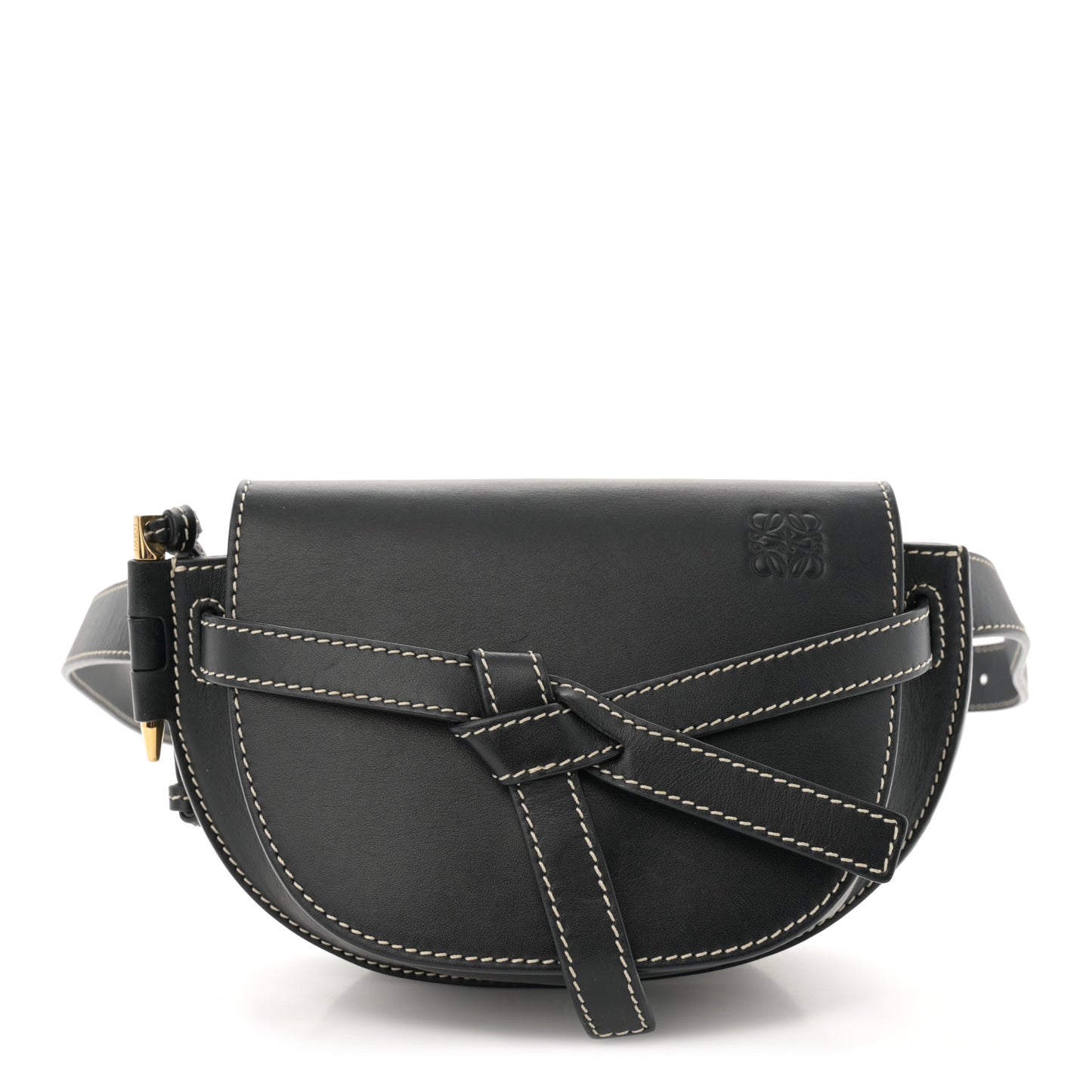 Calfskin Mini Gate Belt Bag Black