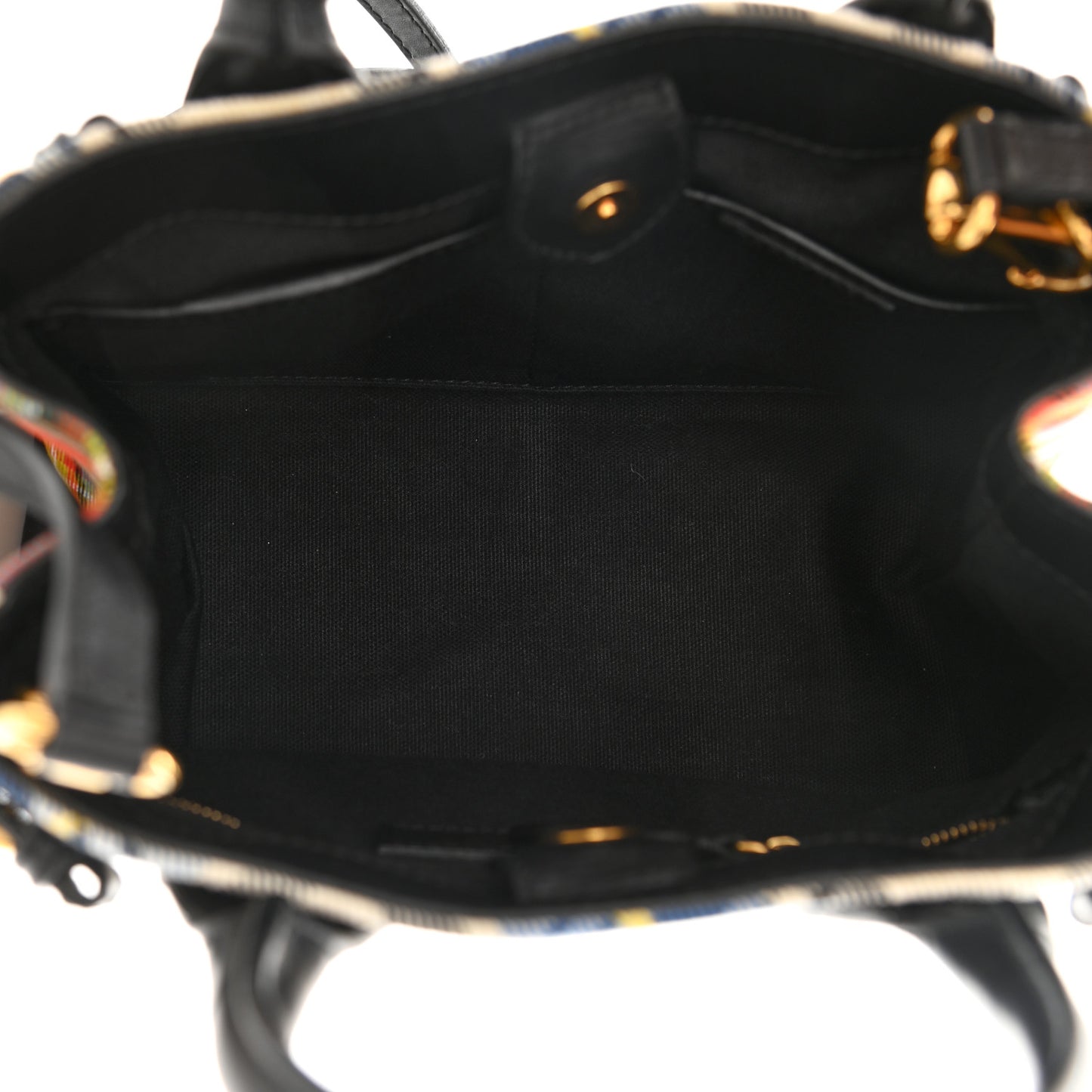 Tartan Mix Small Banner Tote Blue White