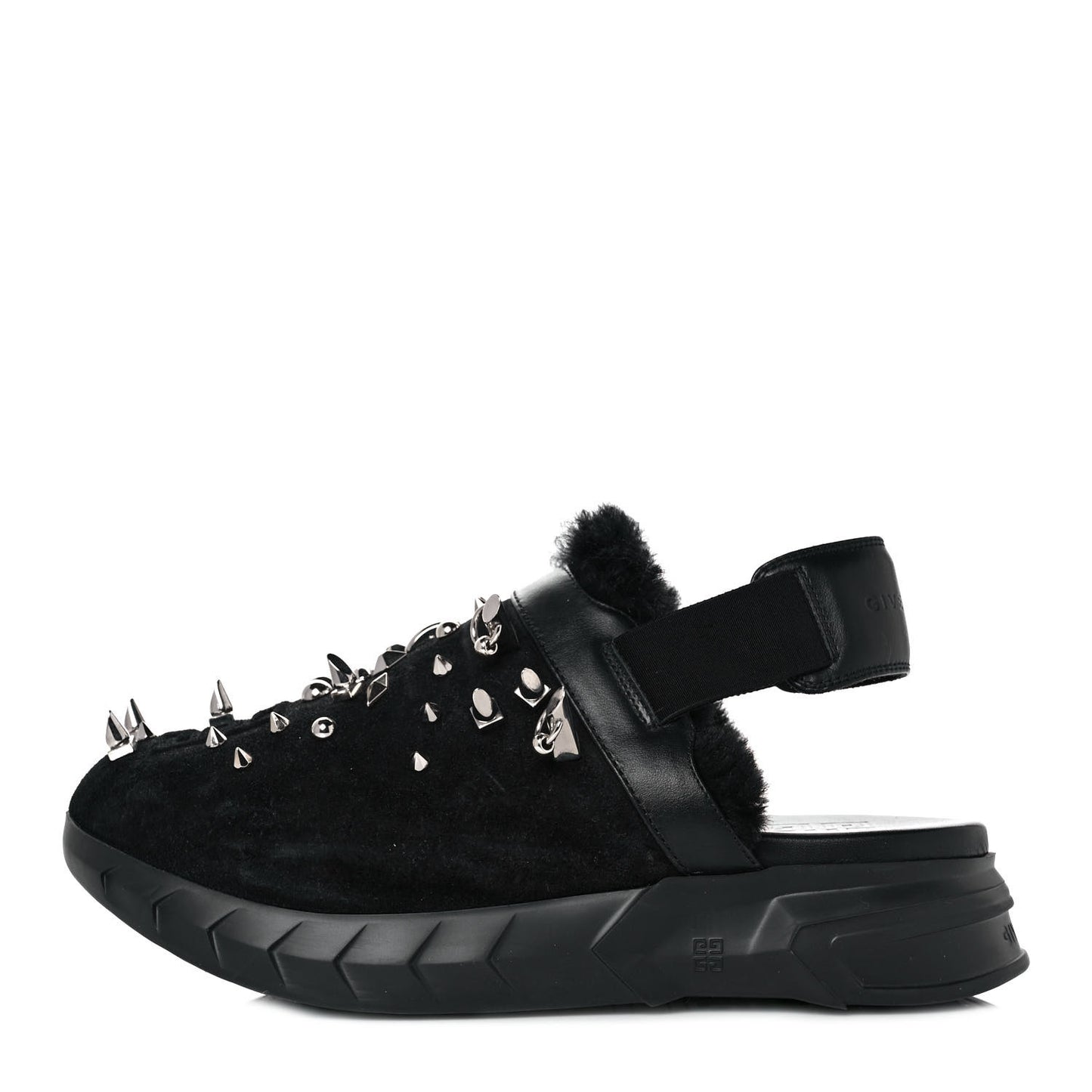 Suede Studded Elegant Marshmallow Loafers 41 Black