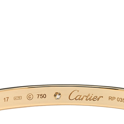 Cartier 18K Yellow Gold 1 Diamond LOVE Cuff Bracelet 17 3 of 3
