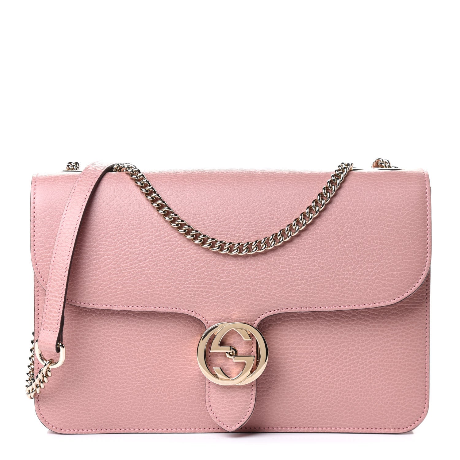 Gucci Dollar Calfskin Interlocking G Shoulder Bag Soft Pink 1 of 5