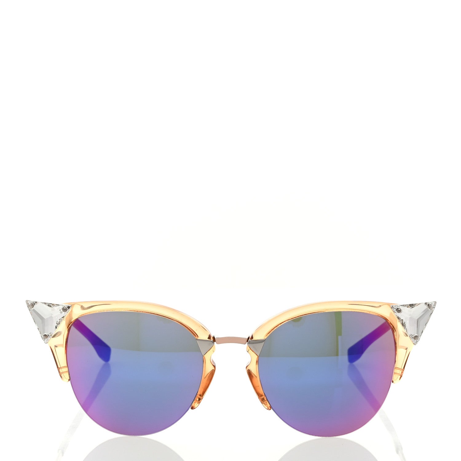Fendi Iridia Cat Eye Sunglasses FF 0041/S Translucent Peach 2 of 7