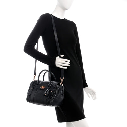 Mulberry Pebbled Matte Leather Small Heritage Bayswater Satchel Nightshade Blue 2 of 11
