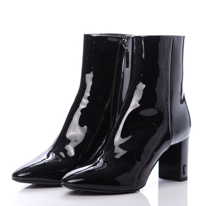 Saint Laurent Patent Loulou Ankle Zip Boot 37.5 Black 3 of 7