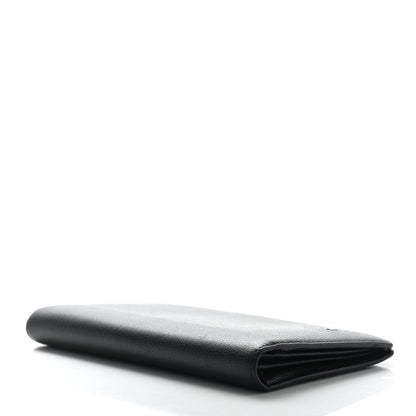 Chanel Goatskin Camellia Embossed Yen Wallet Black 4 of 17
