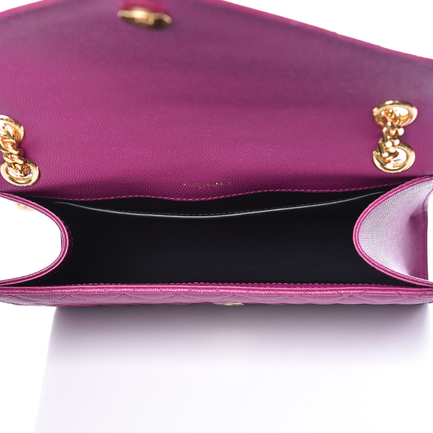 Saint Laurent Grain De Poudre Medium Tri-Quilt Monogram Satchel Purple 7 of 9
