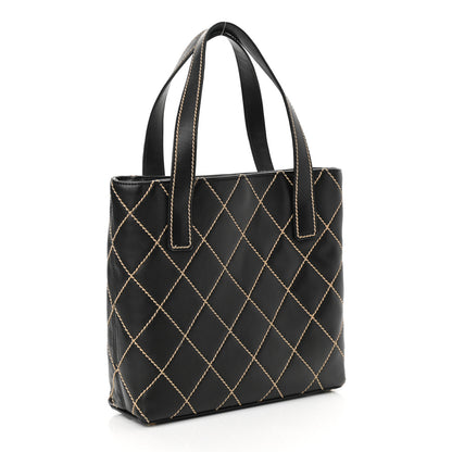 Chanel Calfskin Contrast Stitch Surpique Tote Black 3 of 11