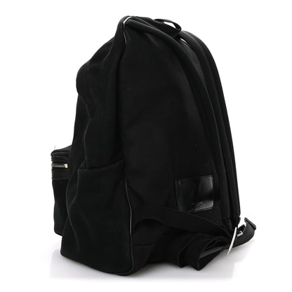 Saint Laurent Canvas Signature Embroidered City Backpack Black 3 of 12