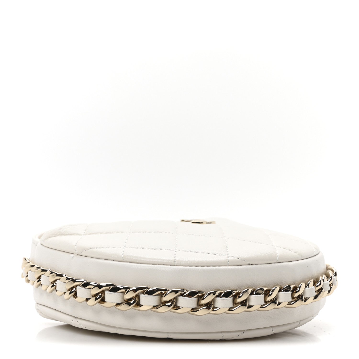 Chanel Lambskin Quilted Chain Around Pouch White 4 of 10