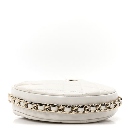 Chanel Lambskin Quilted Chain Around Pouch White 4 of 10