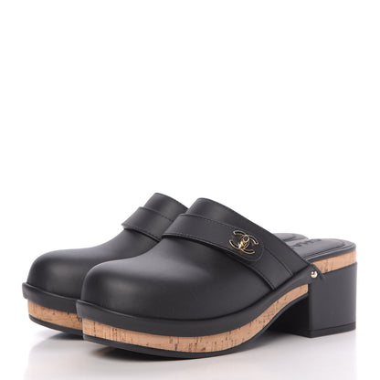 Chanel Calfskin CC Turn Lock Clogs 35 Black 3 of 12