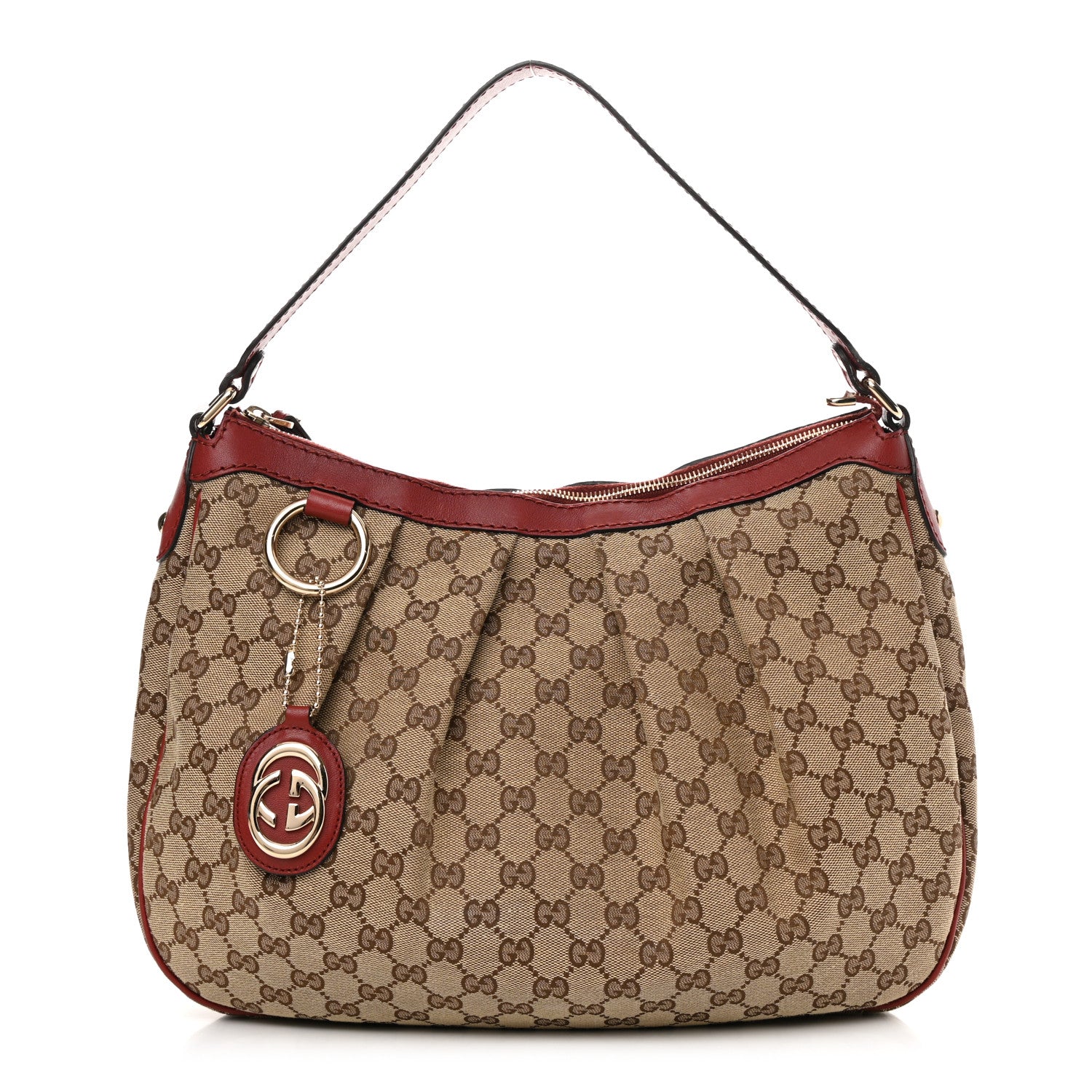 Gucci Monogram Medium Sukey Hobo Red 1 of 13