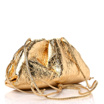 Bottega Veneta Metallic Crinkled Lambskin The Mini Pouch Oro 3 of 8