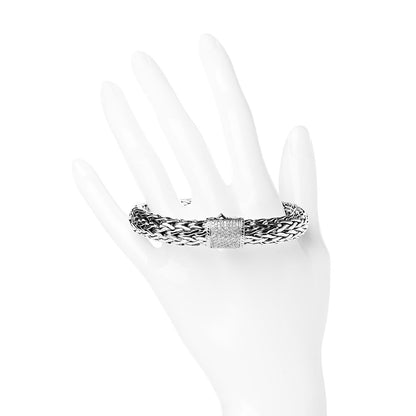 John Hardy Sterling Silver Diamond 11mm Classic Chain Bracelet 2 of 5