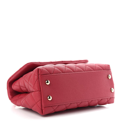 Chanel Caviar Quilted Mini Coco Handle Flap Fuchsia 4 of 10