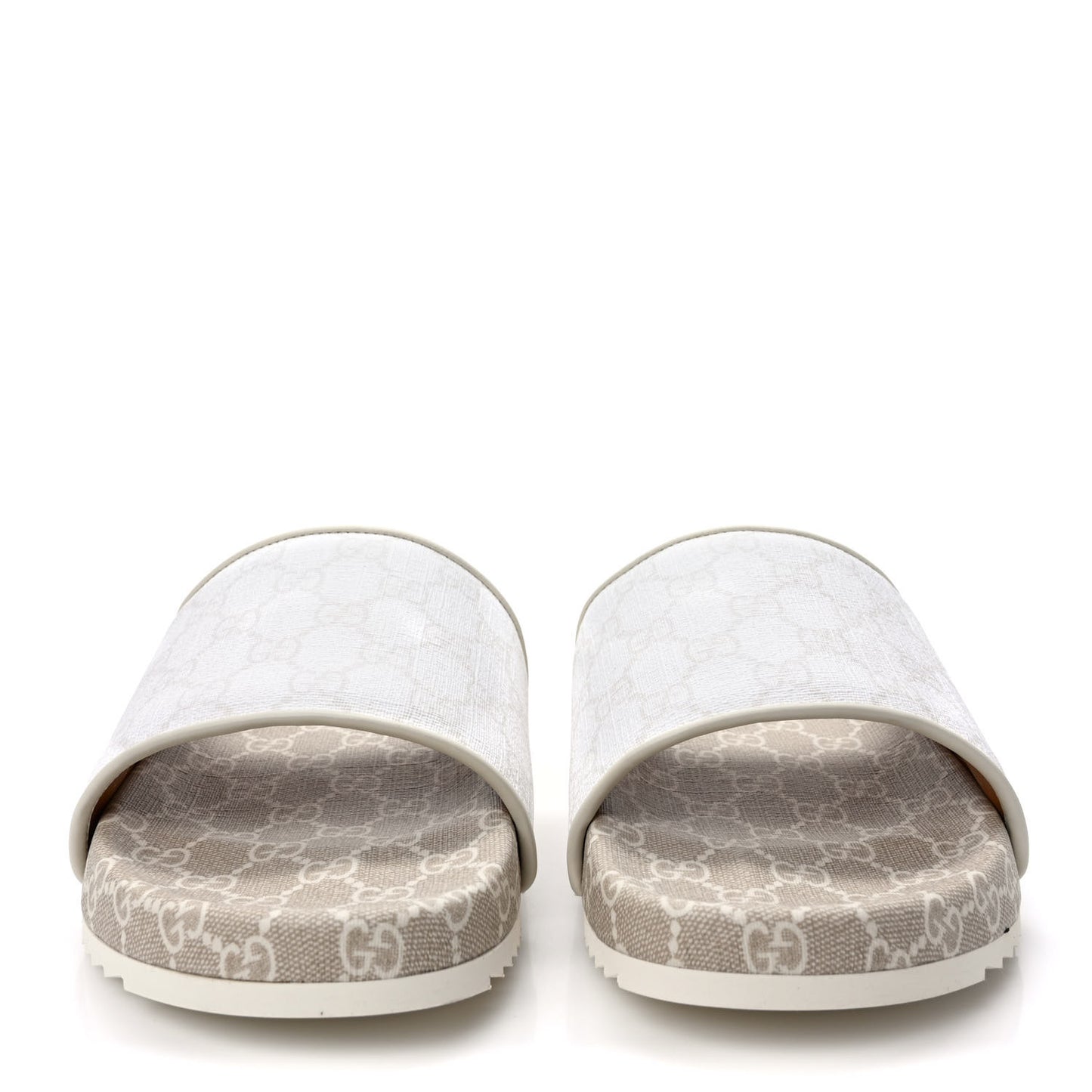 GG Supreme Monogram Demetra Mens Slide Sandals 10 White Mystic White