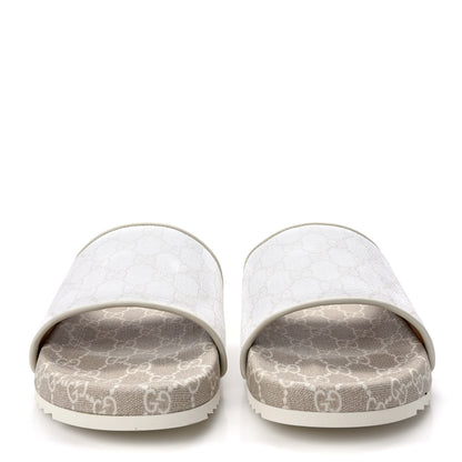 Gucci GG Supreme Monogram Demetra Mens Slide Sandals 10 White Mystic White 2 of 8