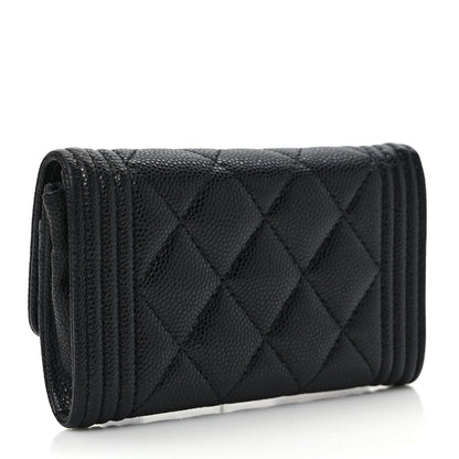 Chanel Caviar Quilted Boy Flap Card Holder Black 3 of 8