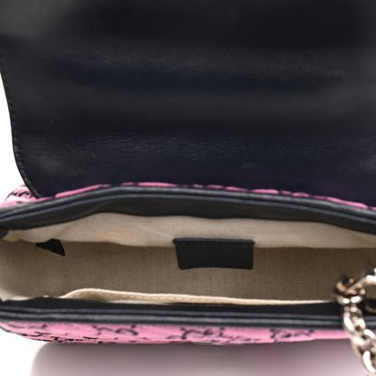 Gucci Monogram Multicolor Matelasse Diagonal Mini GG Marmont Top Handle Shoulder Bag Pink Blue 8 of 23