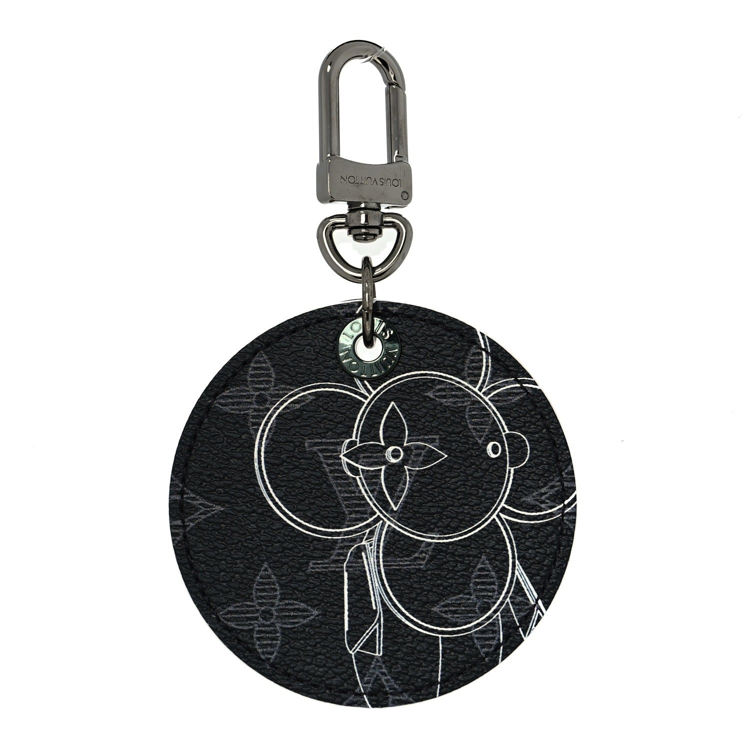Louis Vuitton Monogram Eclipse Illustre Vivienne Bag Charm Key Holder Black 1 of 3