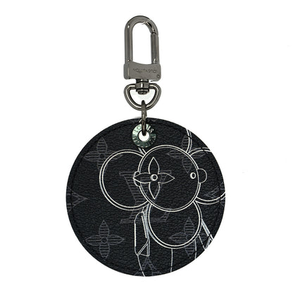 Louis Vuitton Monogram Eclipse Illustre Vivienne Bag Charm Key Holder Black 1 of 3