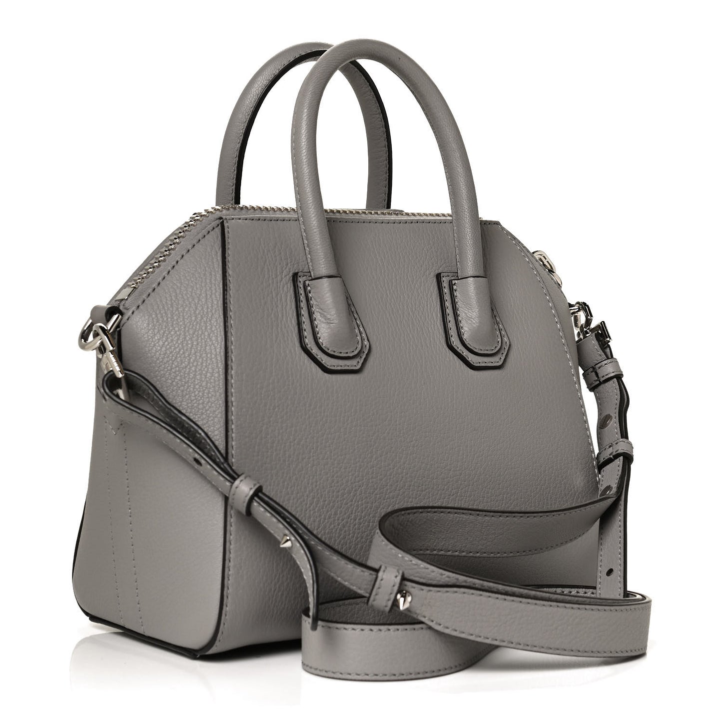 Sugar Goatskin Mini Antigona Pearl Grey