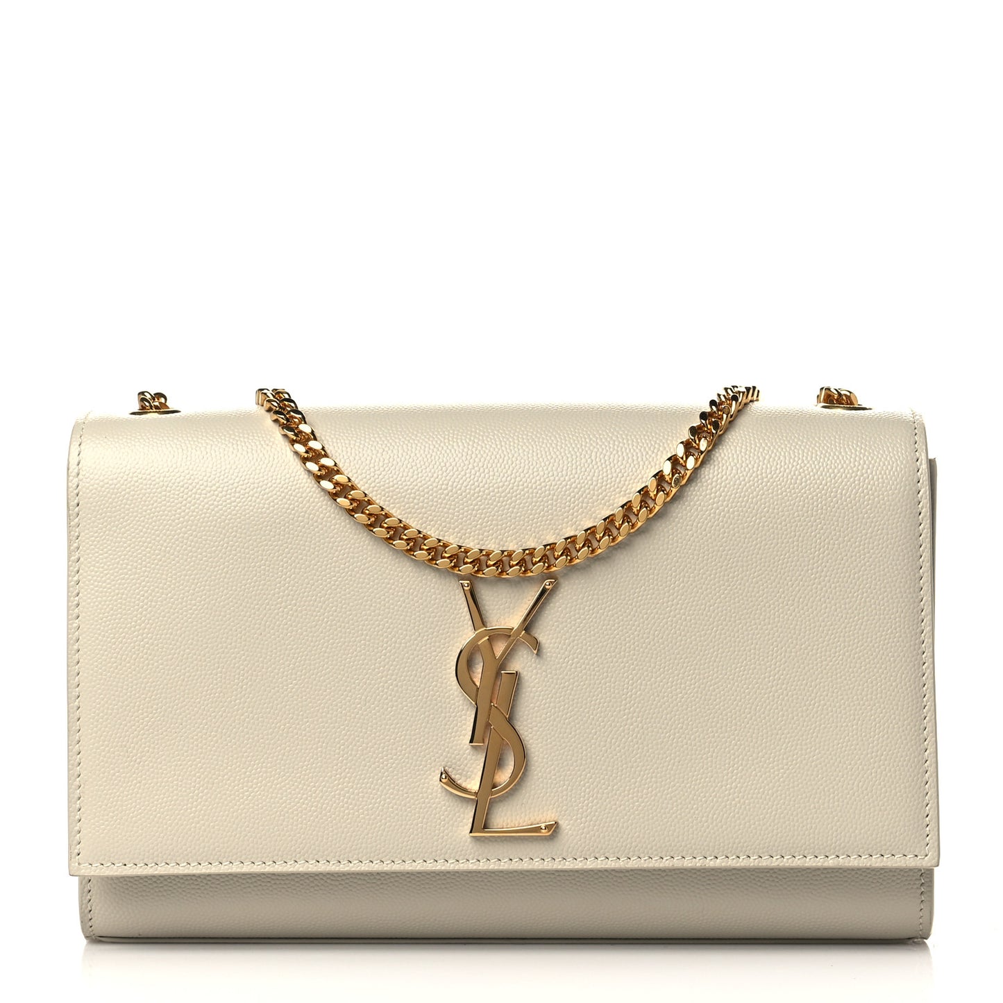 Grain De Poudre Medium Classic Monogram Kate Satchel Blanc Vintage