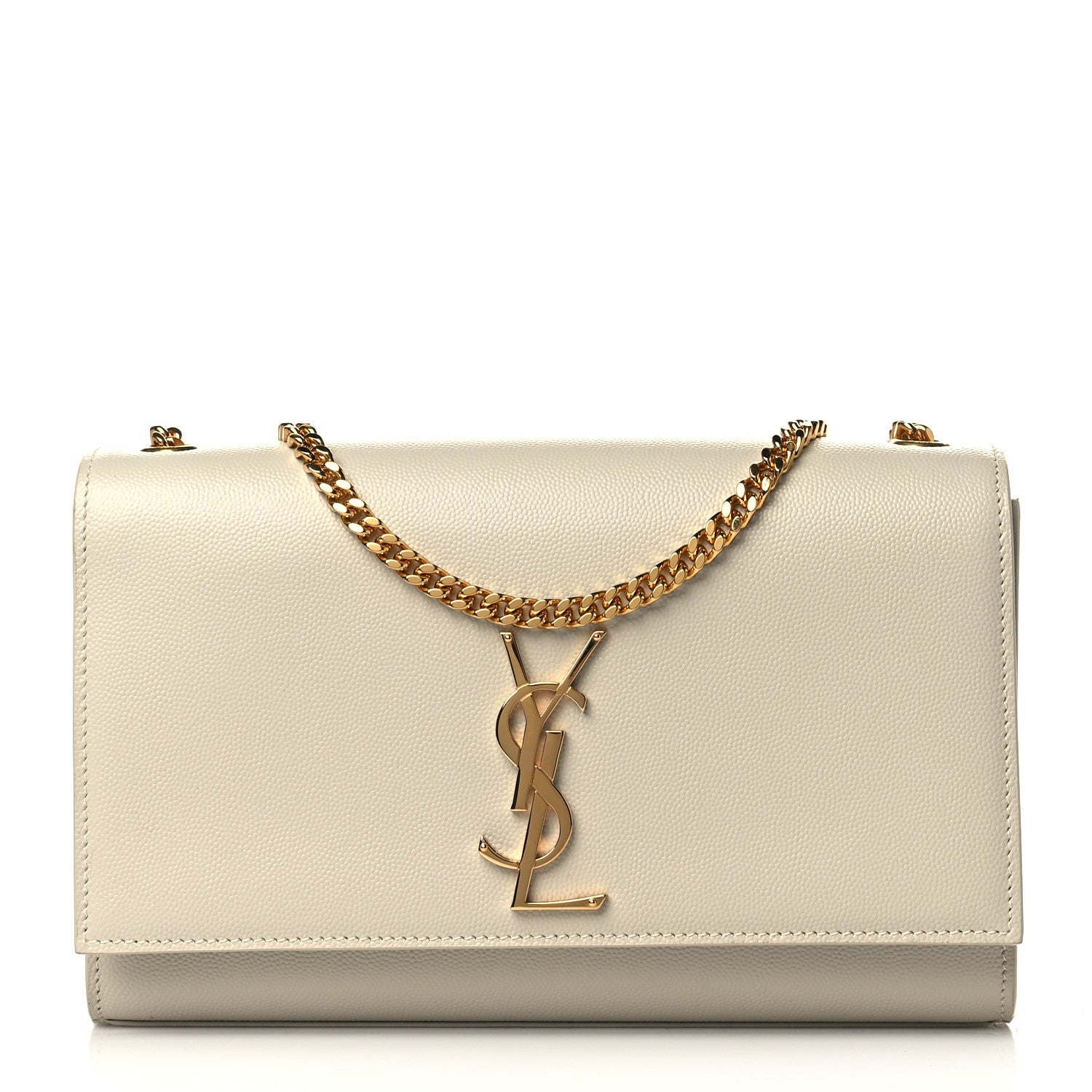 Saint Laurent Grain De Poudre Medium Classic Monogram Kate Satchel Blanc Vintage 1 of 8