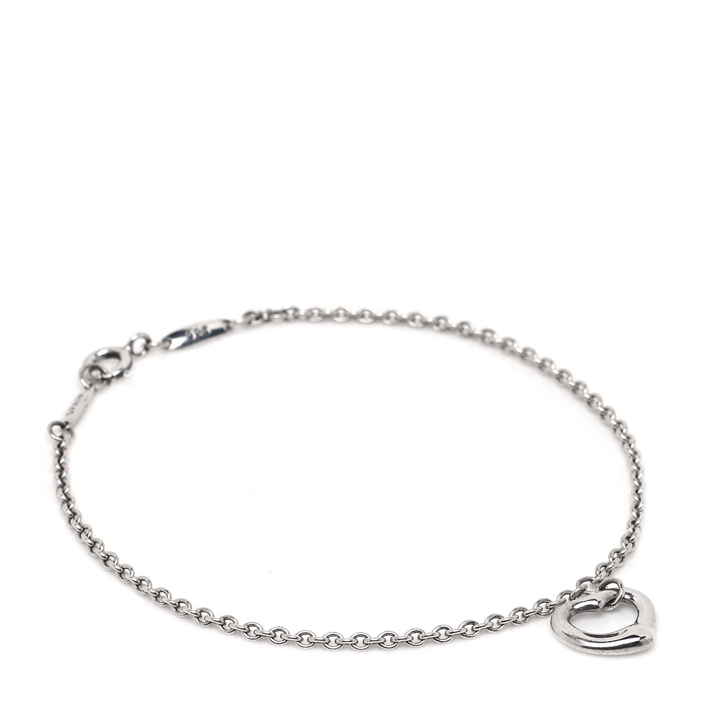 Sterling Silver Elsa Peretti Open Heart Charm Bracelet