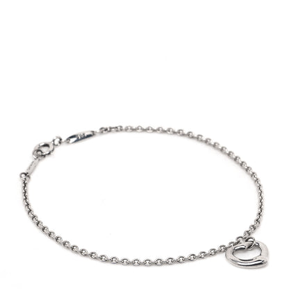 Tiffany Sterling Silver Elsa Peretti Open Heart Charm Bracelet 1 of 10