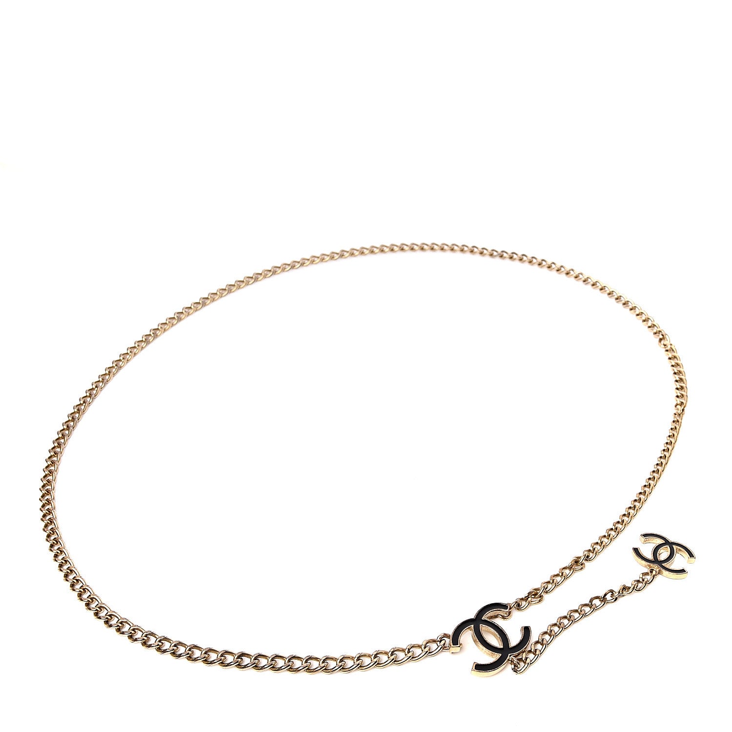 Chanel Enamel CC Chain Logo Belt Gold Black 1 of 3