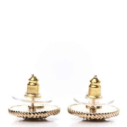 Chanel Crystal CC Round Earrings Gold 3 of 4