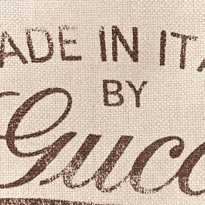 Gucci Linen Canvas Large Craft Logo Tote Brown 9 of 19