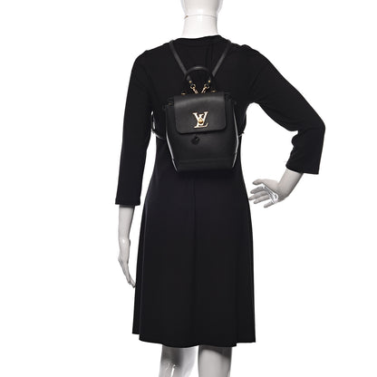 Louis Vuitton Calfskin Lockme Mini Backpack Black 2 of 13