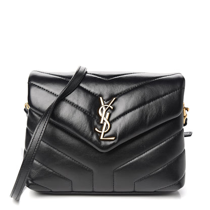 Saint Laurent Calfskin Y Quilted Monogram Toy Loulou Crossbody Bag Black 1 of 10