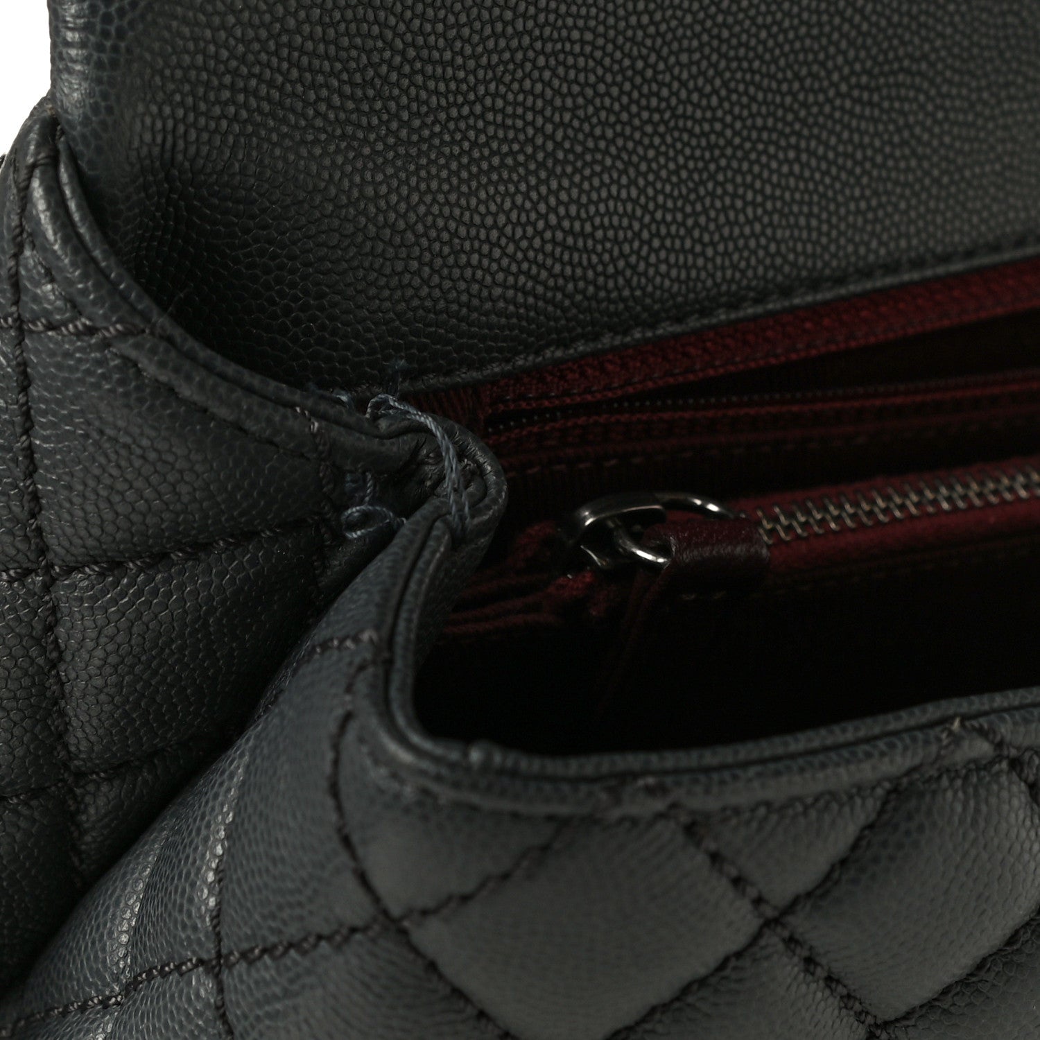 Chanel Caviar Quilted Medium Coco Handle Flap Dark Grey 10 of 10