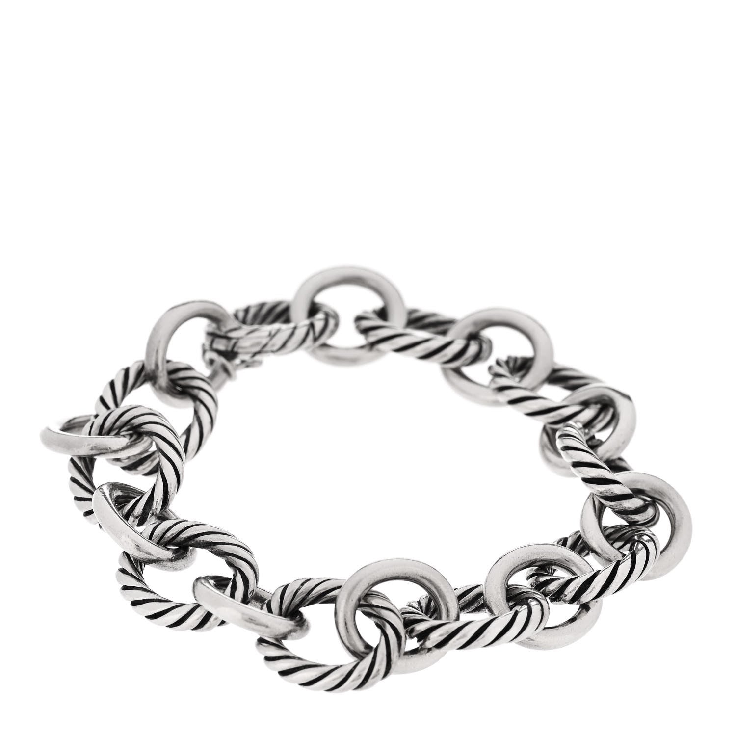 David Yurman Sterling Silver 12mm Large Oval Link Bracelet 1 of 4