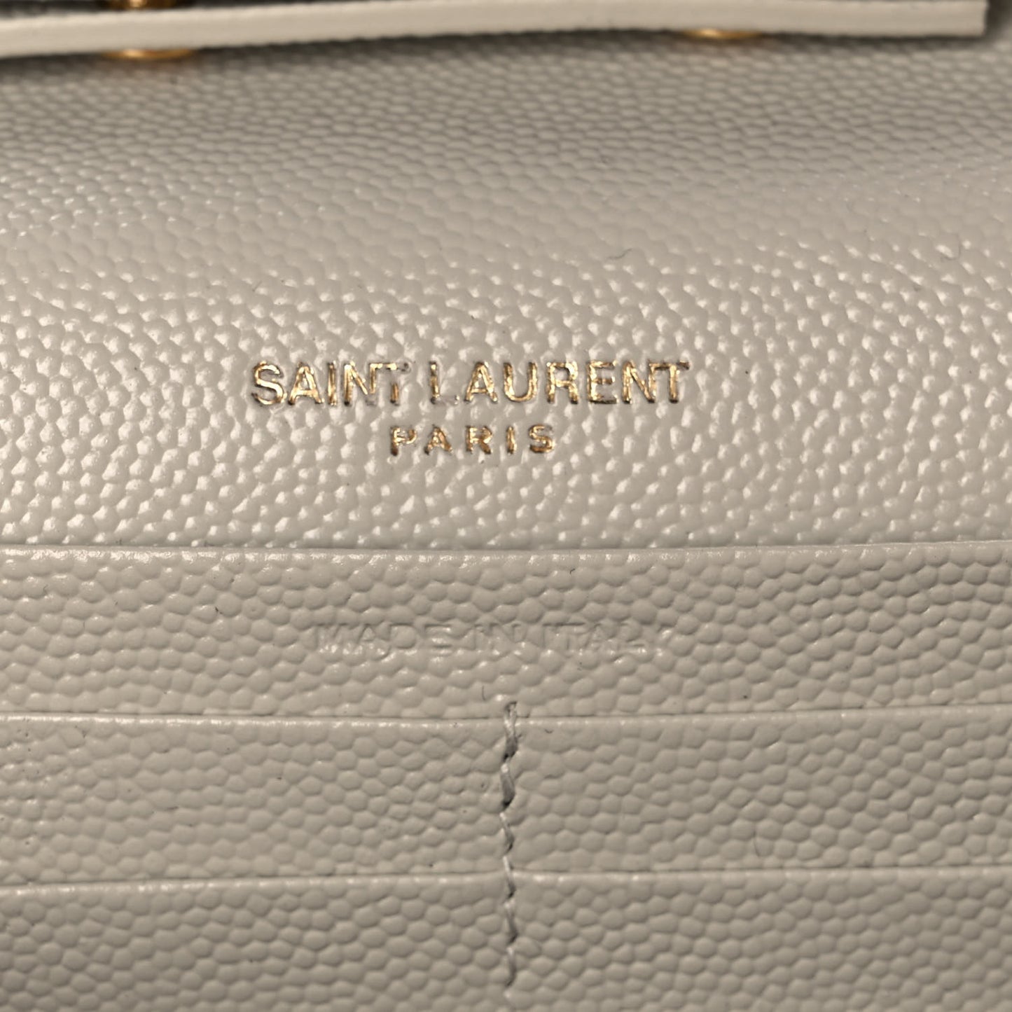Grain De Poudre Matelasse Chevron Monogram Chain Wallet Crema Soft