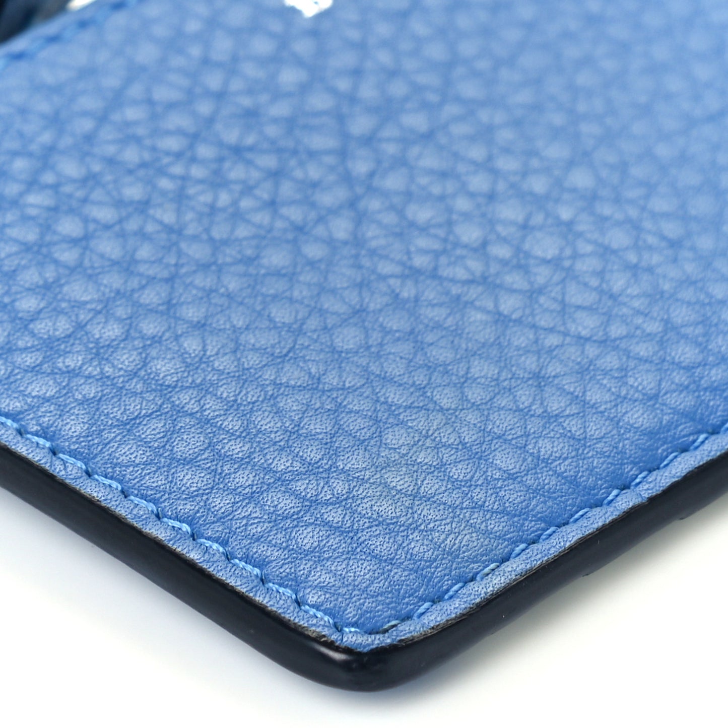 Calfskin Somerset Coin Case Card Holder Blue Grey