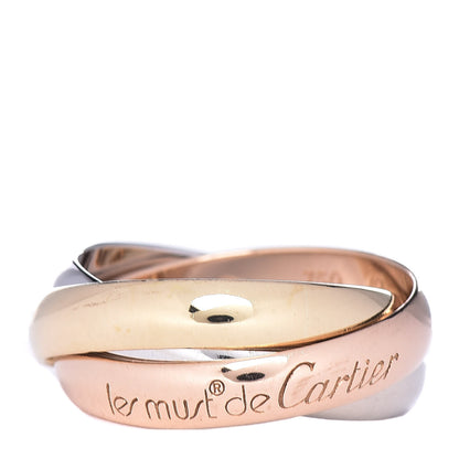 Cartier 18K Pink Yellow White Gold Classic Les Must De Trinity Ring 49 4.75 1 of 6