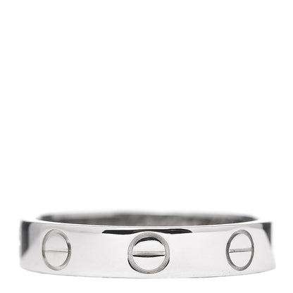 Cartier 18K White Gold 3.5mm LOVE Wedding Band Ring 49 4.75 3 of 4