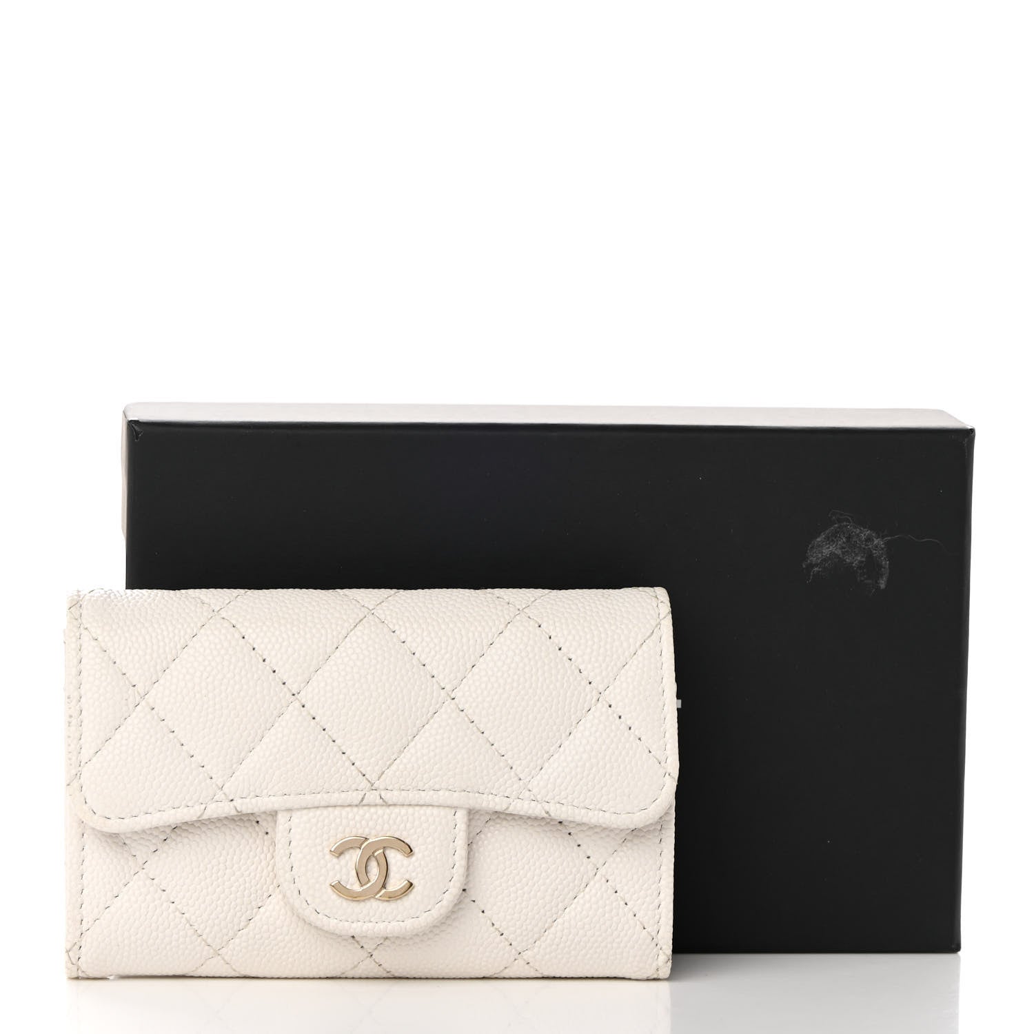 Chanel Caviar Quilted Flap Card Holder Wallet White 10 of 10