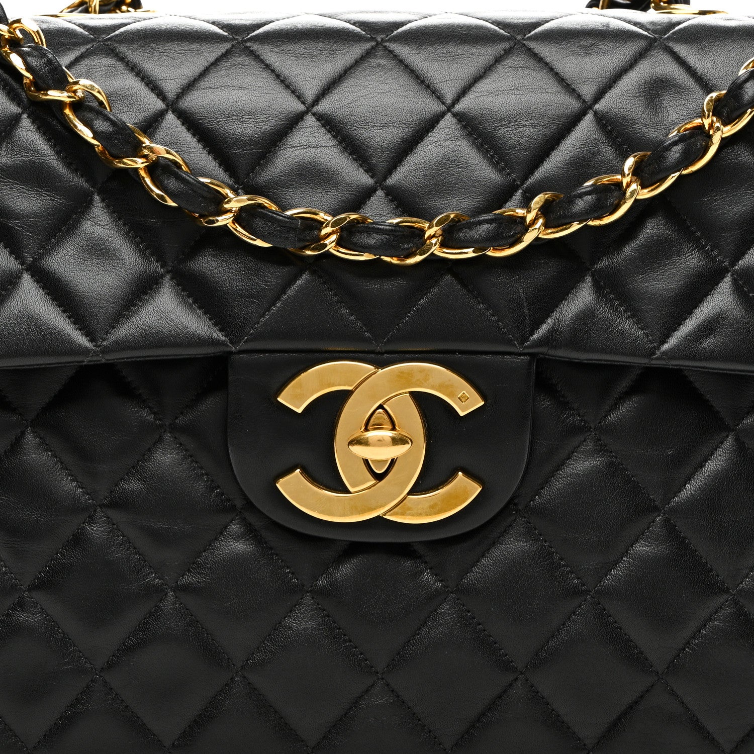 Chanel Lambskin Quilted XL Jumbo Single Flap Black 8 of 10