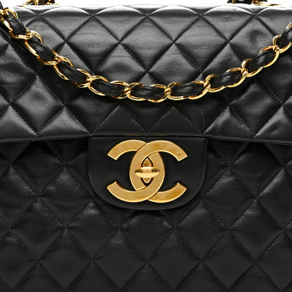 Chanel Lambskin Quilted XL Jumbo Single Flap Black 8 of 10